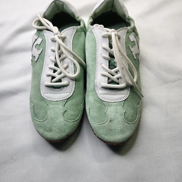 Tory Burch Pastel Green and White Sneakers - Picture 2 of 12
